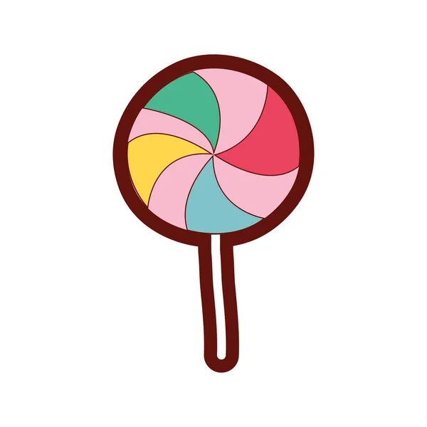 Full Color Delicious Sweet Lollipop Candy Dessert Vector Illustration — Stock Vector