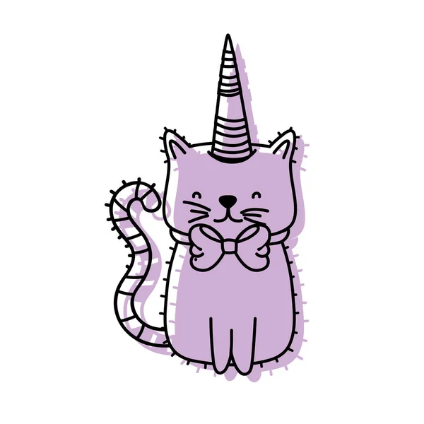 Cartoon Cat Animal Pet Kitten Theme Isolated Design Vector Illustration - Stok Vektor