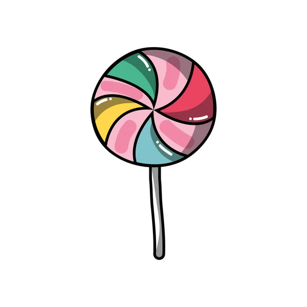 Läckra Spiral Lollipop Godis Kola Vektorillustration — Stock vektor