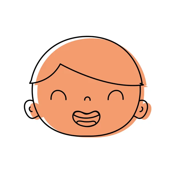 Χρώμα Χαμόγελο Πρόσωπο Αγόρι Avatar Εικονογράφηση Διάνυσμα Μαλλιά — Διανυσματικό Αρχείο