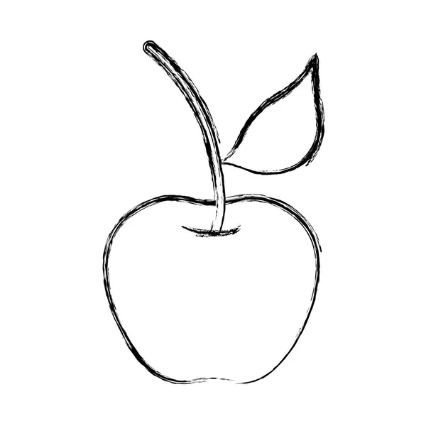 Figur Ekologisk Apple Frukt Med Kost Och Vitamin Vektorillustration — Stock vektor