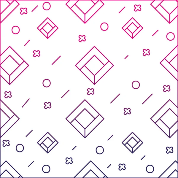 Couleur Ligne Memphis Abstrait Style Graphique Fond Vectoriel Illustration — Image vectorielle