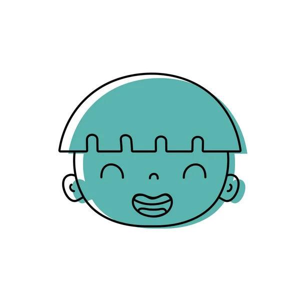 Color Sonrisa Avatar Chico Cara Con Peinado Vector Ilustración — Archivo Imágenes Vectoriales