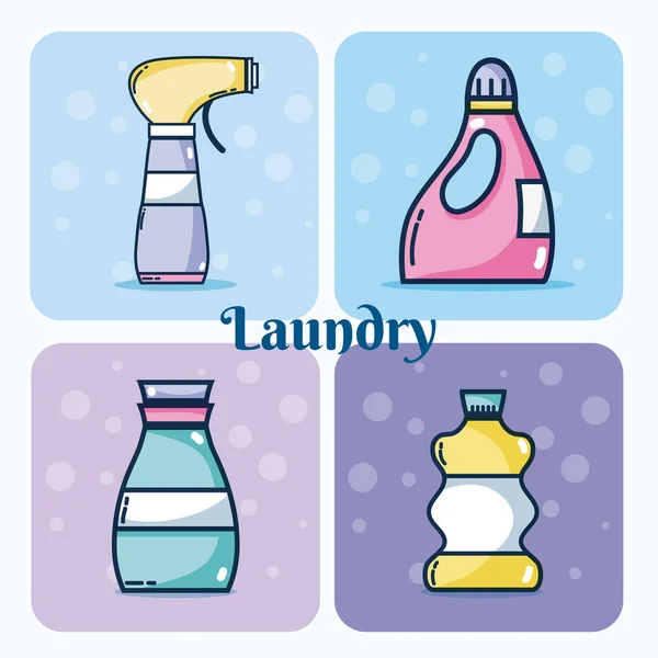 Set Detergent Bottles Collection Vector Illustration Graphic Design — Stock Vector