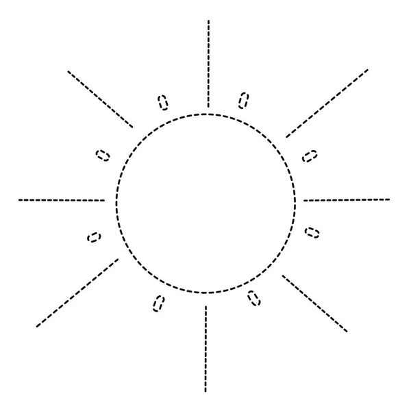 Forme Pointillée Lumière Naturelle Soleil Rayon Météo Vecteur Illustration — Image vectorielle