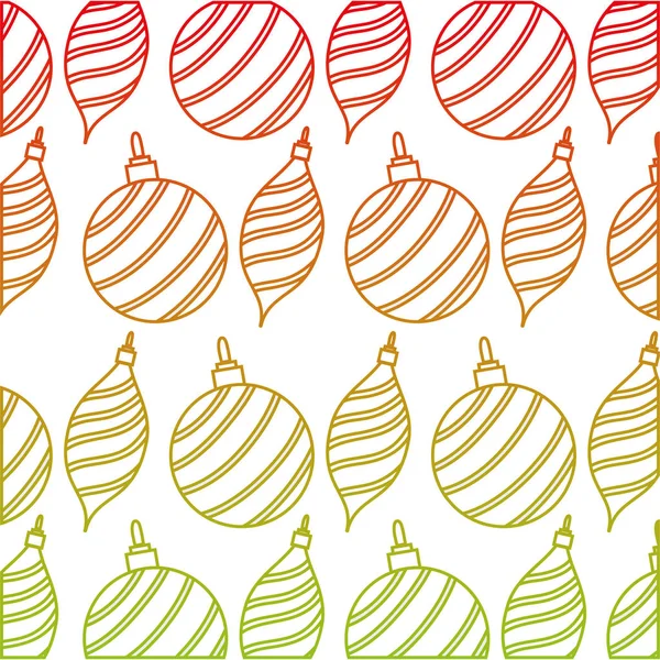 Line Merry Christmas Ball Decoration Background Design Vetor Illustration — Stock Vector