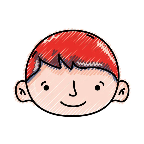 Решетчатая Голова Мальчика Аватара Векторной Иллюстрацией Дизайна Прически — стоковый вектор