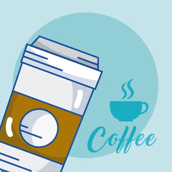 Cartão Hora Café Com Café Para Ilustração Vetorial Design Gráfico — Vetor de Stock