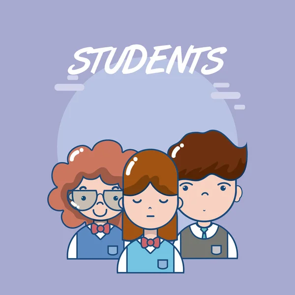 Profesores Escuela Estudiantes Lindo Vector Dibujos Animados Ilustración Diseño Gráfico — Vector de stock