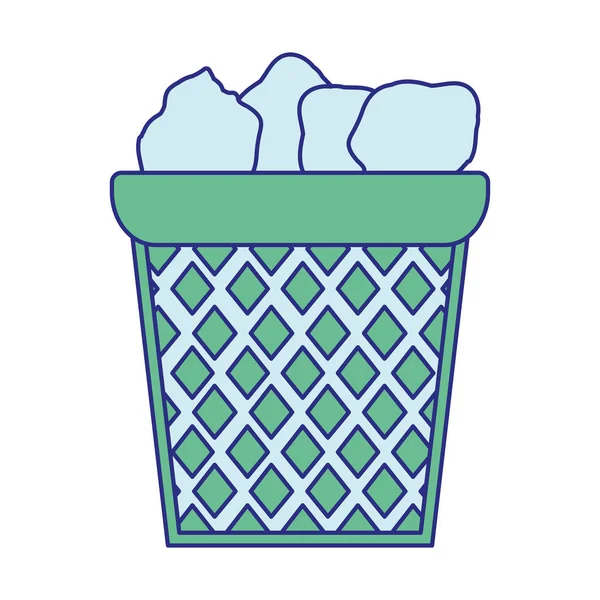 Full Color Papel Escritório Lixo Reciclar Documento Vetor Ilustração — Vetor de Stock