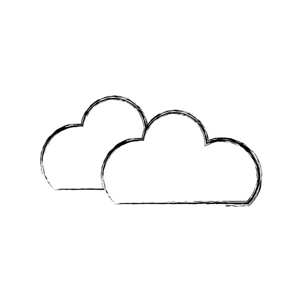 Nubes Del Cielo Del Tiempo Naturaleza Tema Diseño Aislado Ilustración — Vector de stock