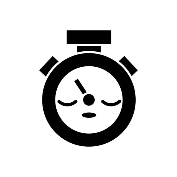 Contour Sleep Cute Chronometer Object Kawaii Vector Illustration — Stock Vector