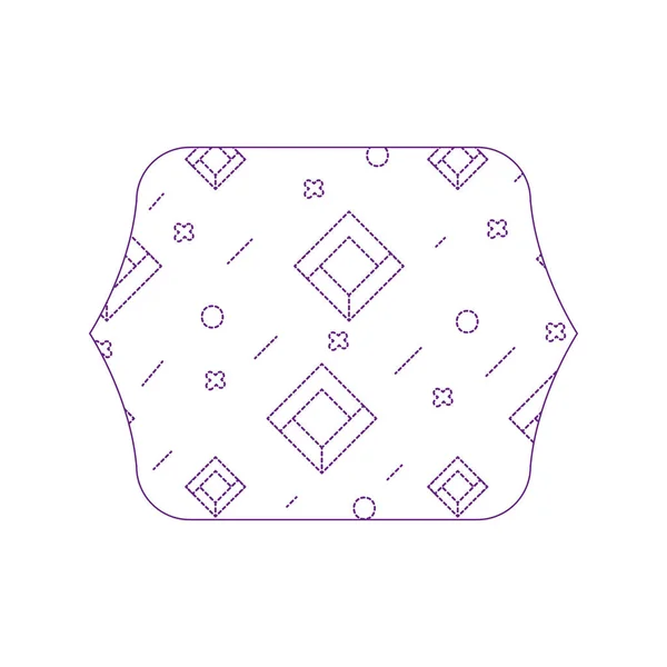 Punktierte Form Quadrat Mit Geometrischen Abstrakten Figuren Hintergrund Vektor Illustration — Stockvektor