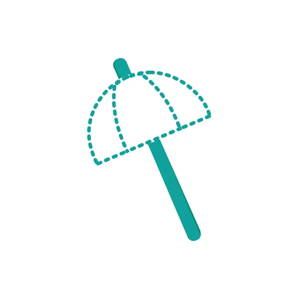 Prickade Formen Paraply Öppna Stil Till Väder Skydd Vektorillustration — Stock vektor