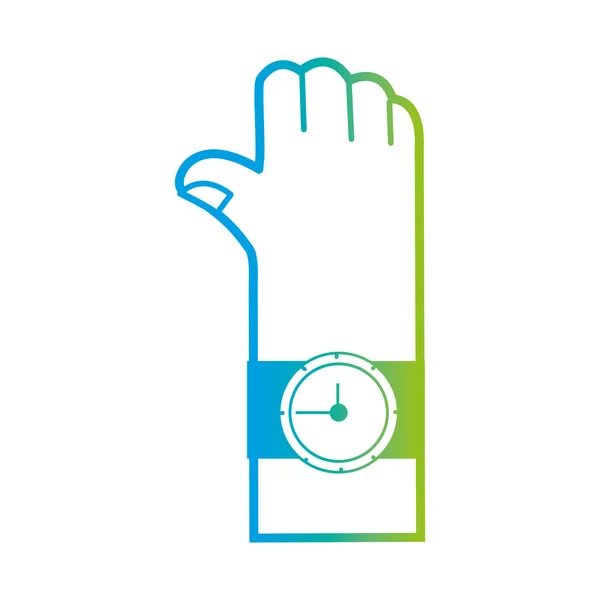 Χέρι Σιλουέτα Εικονογράφηση Διάνυσμα Σχεδιασμός Χρόνο Μόδας Ρολόι — Διανυσματικό Αρχείο