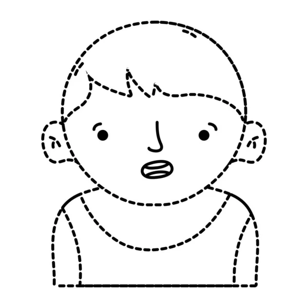 Tečkovaný Tvar Avatar Chlapec Tričko Účes Design Vektorové Ilustrace — Stockový vektor