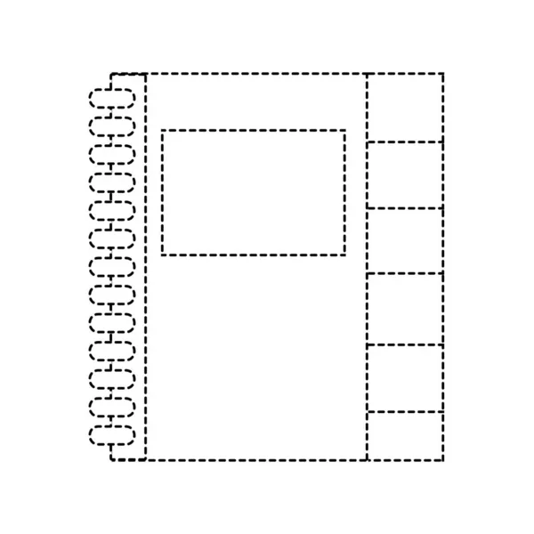Forme Pointillée Notebook Objet Éducation Scolaire Conception Illustration Vectorielle — Image vectorielle
