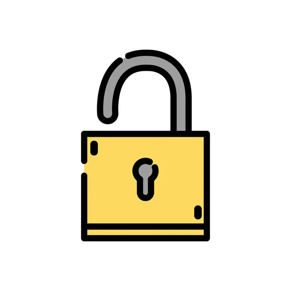 Padlock Objet Protection Sécurité Illustration Vectorielle Symbole — Image vectorielle