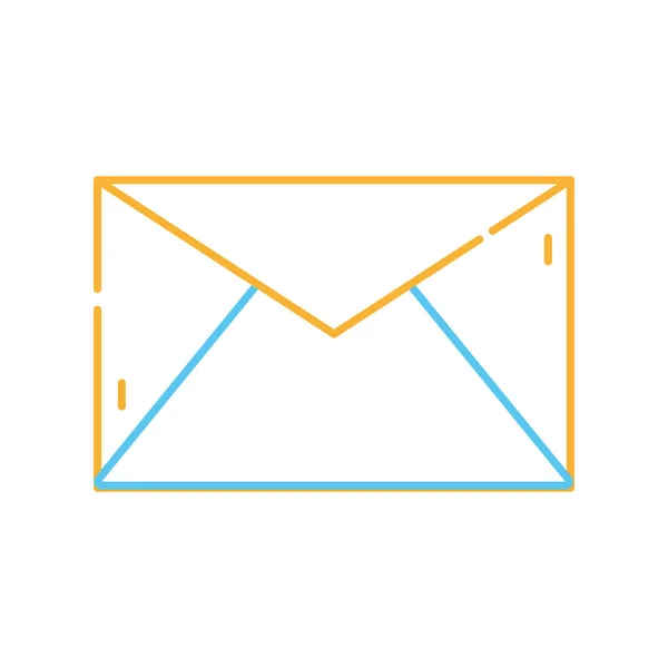 Farbe Linie Mail Brief Nachricht Text Design Vektor Illustration — Stockvektor