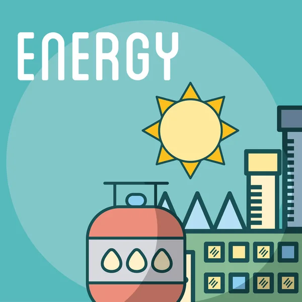 Gaz Ziemny Energia Fabryka Wektor Ilustracja Projekt Graficzny — Wektor stockowy
