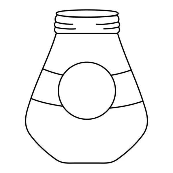 Linie Breite Maurer Glas Mit Kreis Aufkleber Vektor Illustration — Stockvektor