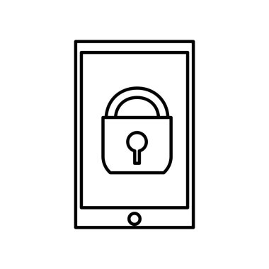 Smartphone aygıt araç teknolojisi ve elektronik Tema izole tasarım vektör çizim