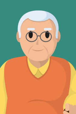 Şirin dede profil vektör çizim grafik tasarım