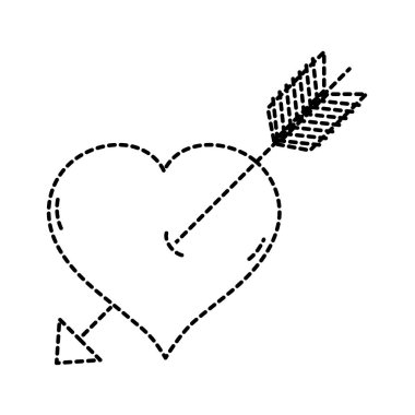 noktalı şekil ok içinde romantik kalp tasarlamak vektör