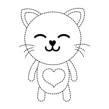 noktalı şekil kedi sevimli kedi hayvan vektör çizim uyku