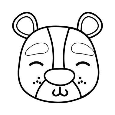 vahşi hayvan vektör çizim satırı utangaç ayı baş