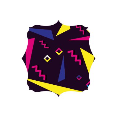 Memphis tarzı arka plan vektör çizim ile kare