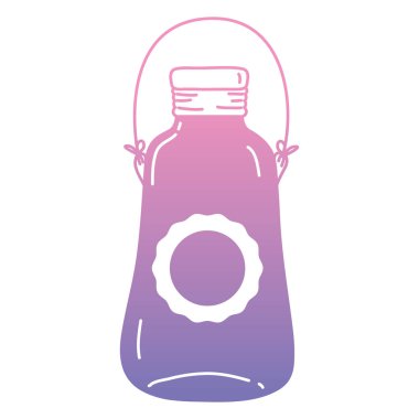 siluet mason kavanoza etiket ve tel sapı vektör çizim ile renk