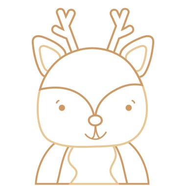 renkli çok güzel ve mutlu geyik vahşi hayvan vektör çizim