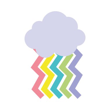 parlak gökkuşağı vektör çizim ile gökyüzünde renkli doğa bulut