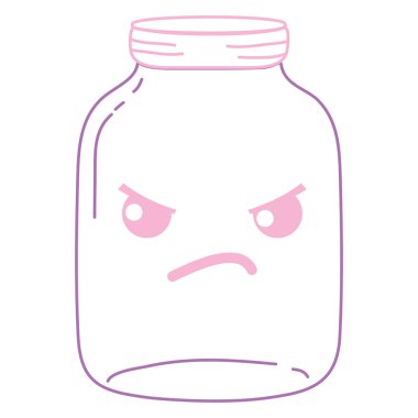 renkli kızgın mason cam kawaii karikatür vektör çizim