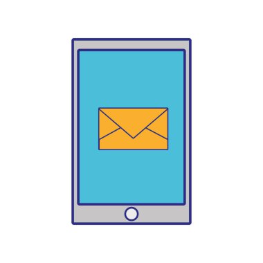 Smartphone aygıt araç teknolojisi ve elektronik Tema izole tasarım vektör çizim