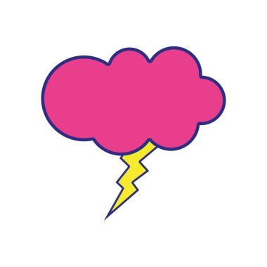 renkli moda bulut gök gürültüsü sanat stil vektör çizim ile