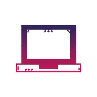 siluet dizüstü bilgisayar teknolojisi ekipmanı ile ekran ve klavye