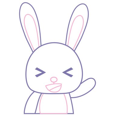 renkli çok güzel ve neşeli tavşan vahşi hayvan vektör çizim