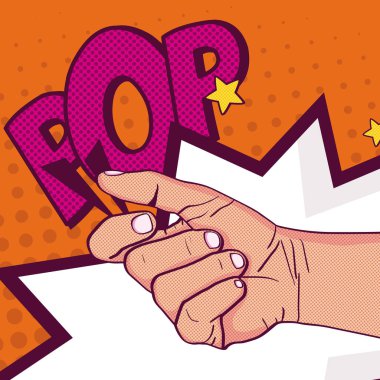 Pop sanat yumruk vektör çizim grafik tasarım el sıktı