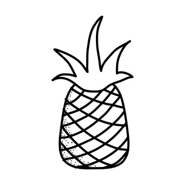 satır lezzetli ananas taze ve sağlıklı meyve vektör çizim
