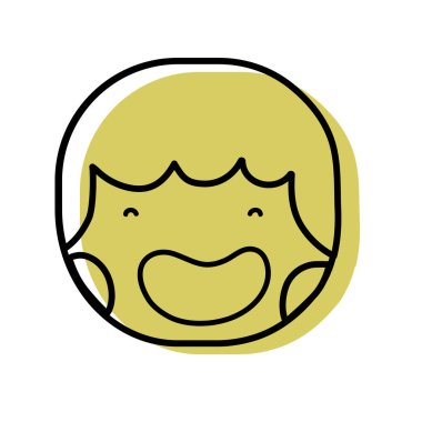 mutlu çocuk kafa saç modeli tasarımı ile illüstrasyon vektör