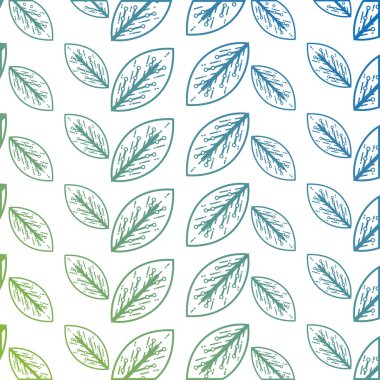 siluet sanal gerçeklik devreleri aygıt arka plan vektör çizim ile yaprakları