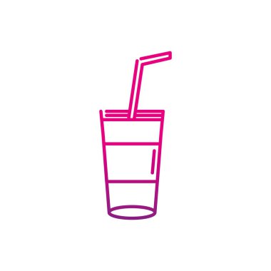 Neon siluet güler yüzlü içecek refreshness cam vektör çizim