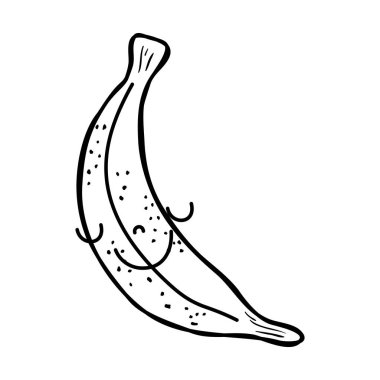 satır mutlu muz meyve kawaii vektör çizim ihale