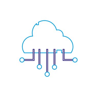 renkli veri bulut ağ bağlantısı sunucu vektör çizim