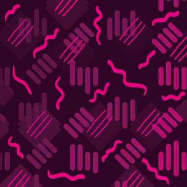 Renkli kare memphis tarzı grafik arka plan vektör çizim