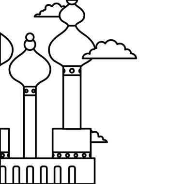 satır Moskova sitesi bulutlar yolculuk tatil vektör çizim ile