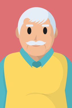 Şirin dede profil vektör çizim grafik tasarım