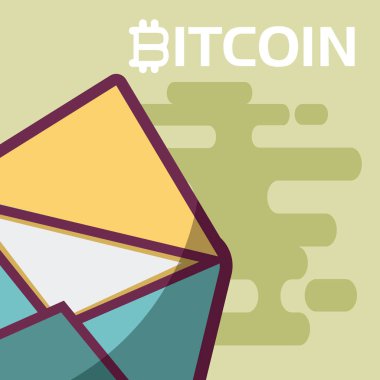 E-posta açık vektör çizim grafik tasarım ile Bitcoin